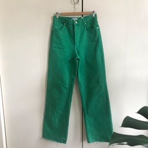 Zara Solid Colour Full Length Wide Leg Jeans